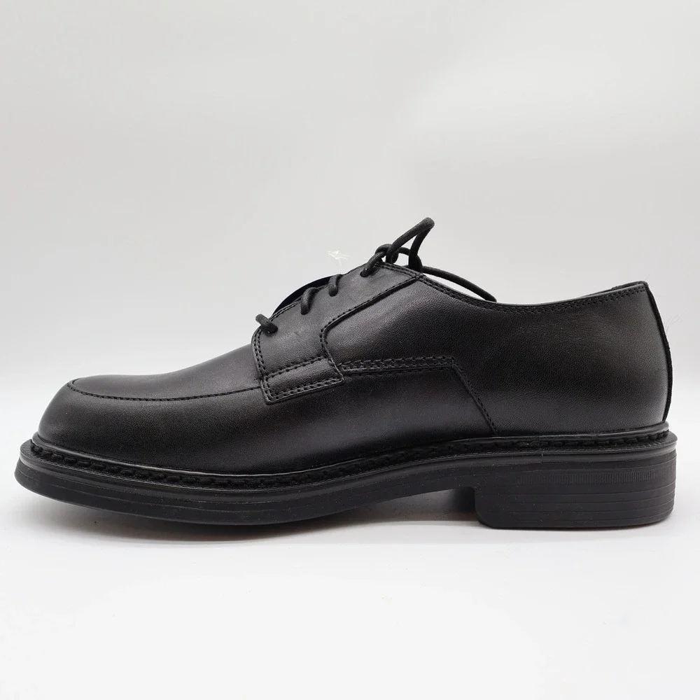 Nunn Bush Hayden Oxford Mens 10 Black Leather Lace Up Comfort Gel Dress Shoes